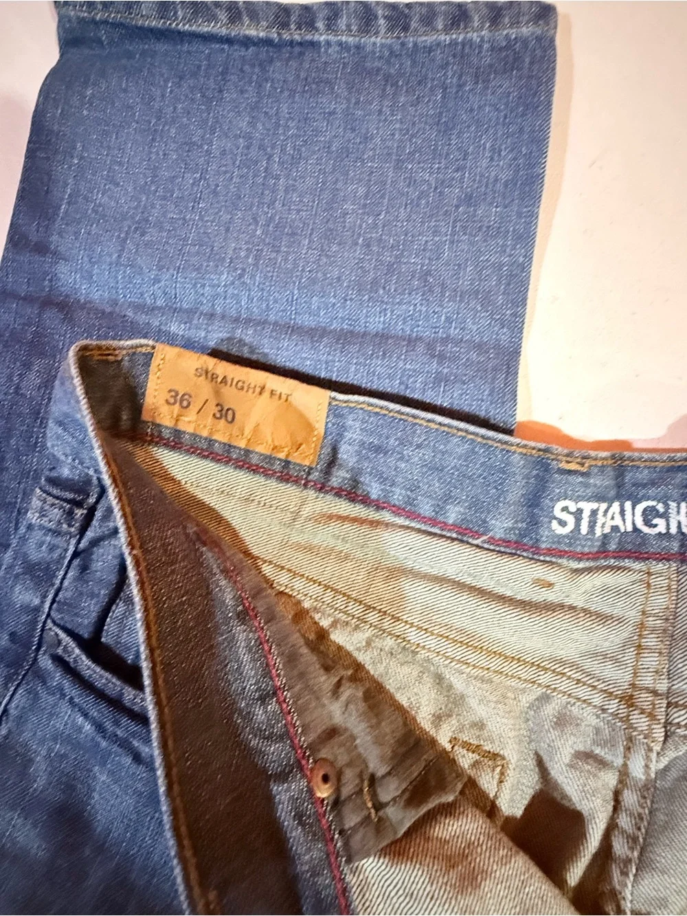 Chaps Men's Denim Straight-Leg Jeans in Blue